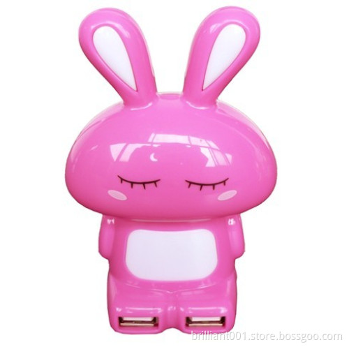 Rabbit shape 4 Port USB HUB 2.0 with 7-color Mood Light